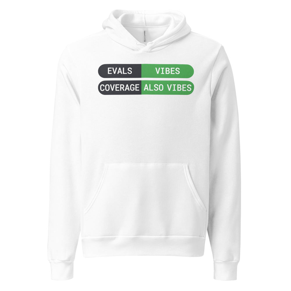 Eval Suite Vibes agentic AI engineer hoodie — White, front