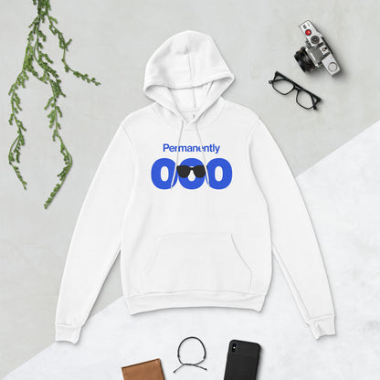 Permanently OOO out of office unisex hoodie — White, flat lay