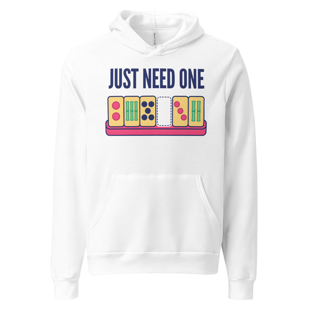 Just Need One funny mahjong hoodie — White, front