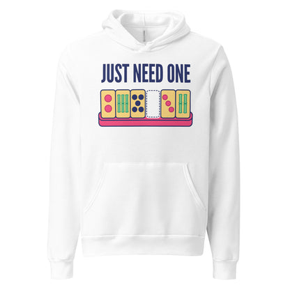 Just Need One funny mahjong hoodie — White, front