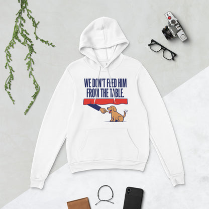 From The Table funny dog dad hoodie — White, flat lay