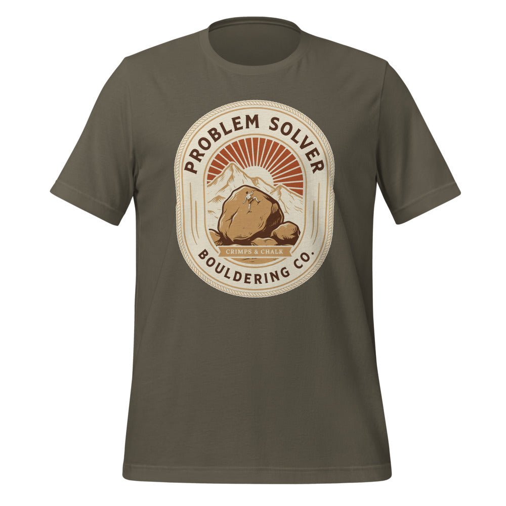 Problem Solver Bouldering Badge t-shirt — Army, front