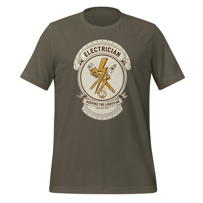 Electrician Journeyman trade crest tee — Army, front