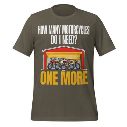 One More funny motorcycle tee — Army, front
