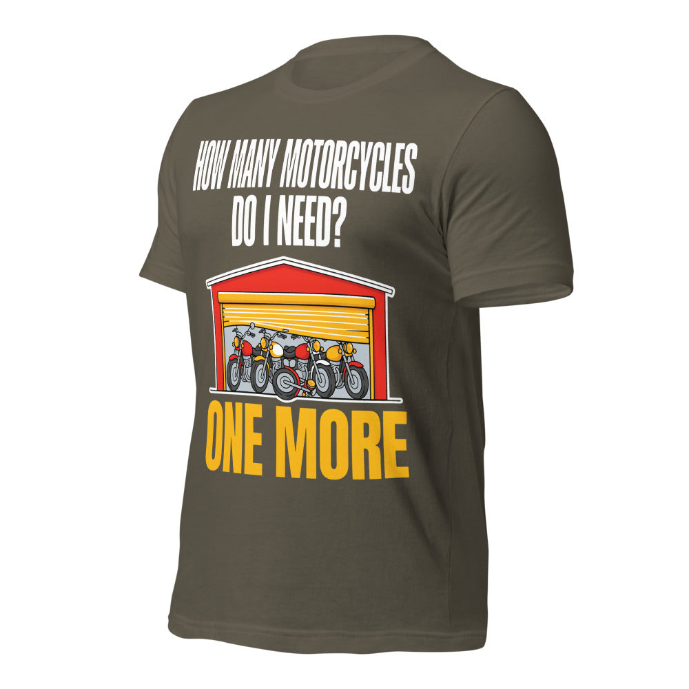 One More funny motorcycle tee — Army, front-right