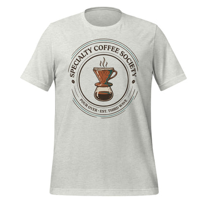 Specialty Coffee Society specialty coffee tee — Ash, front