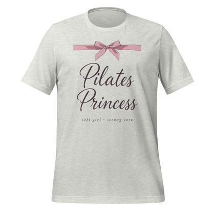Pilates Princess coquette bow tee — Ash, front