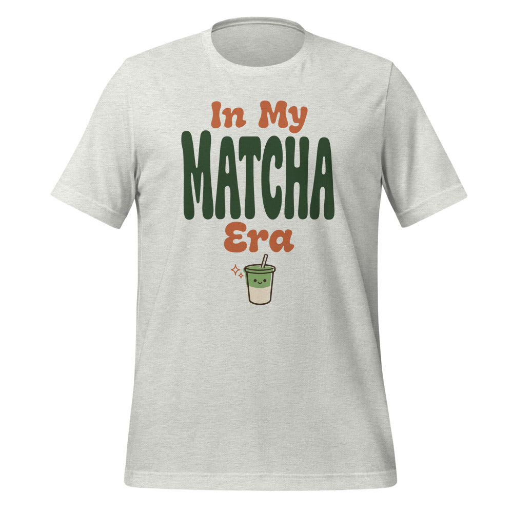 In My Matcha Era retro matcha tee — Ash, front