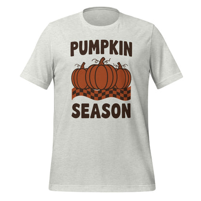 Pumpkin Season retro 70s fall t-shirt — Ash, front