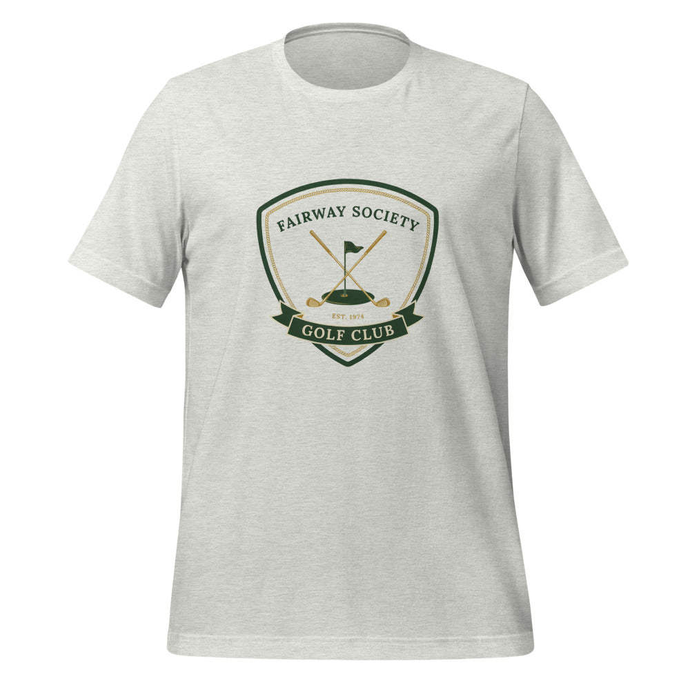 Fairway Society vintage golf club crest tee — Ash, front