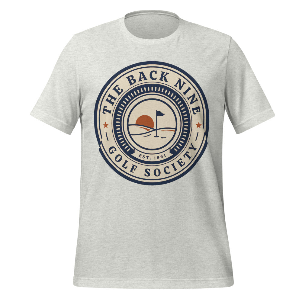 The Back Nine vintage golf roundel tee — Ash, front