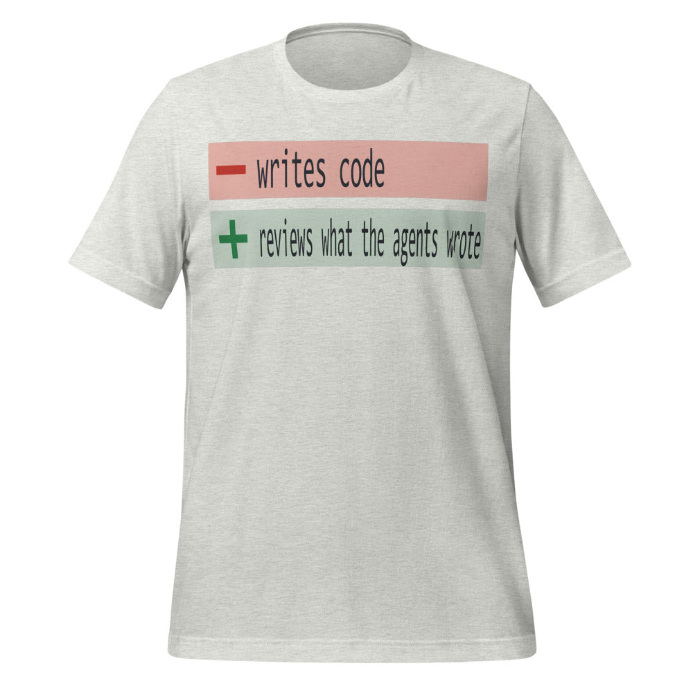 The Diff agentic AI engineer tee — Ash, front