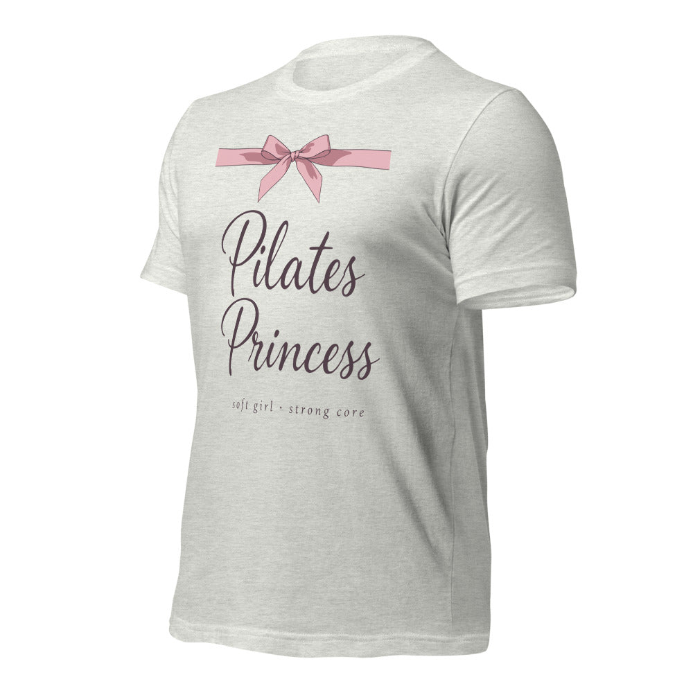 Pilates Princess coquette bow tee — Ash, front-right