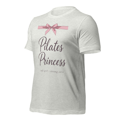 Pilates Princess coquette bow tee — Ash, front-right
