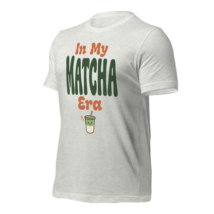 In My Matcha Era retro matcha tee — Ash, front-right