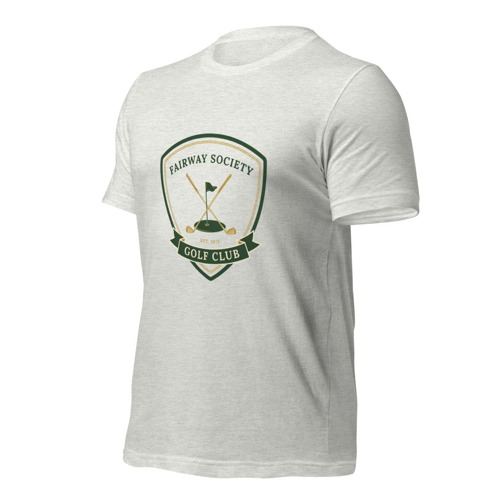 Fairway Society vintage golf club crest tee — Ash, front-right