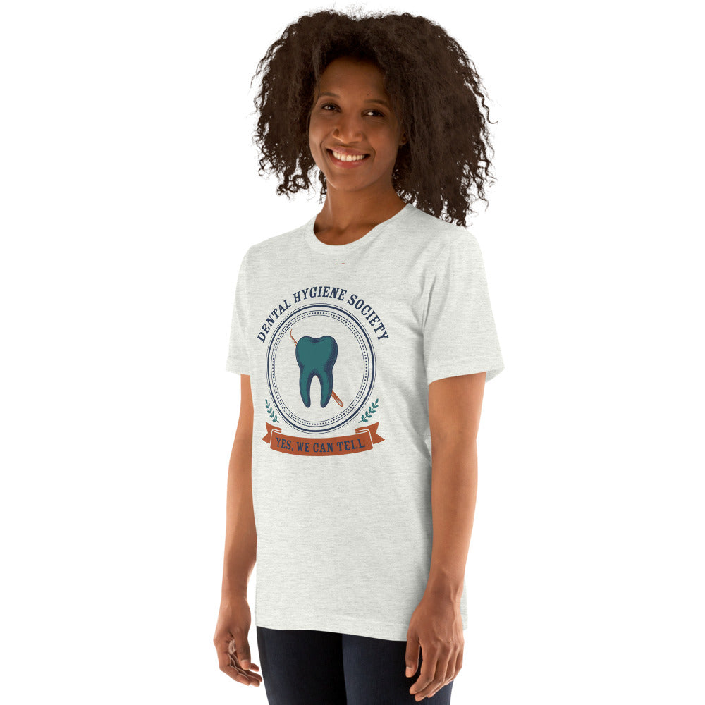 Dental Hygiene Society dental hygienist tee — Ash, on model
