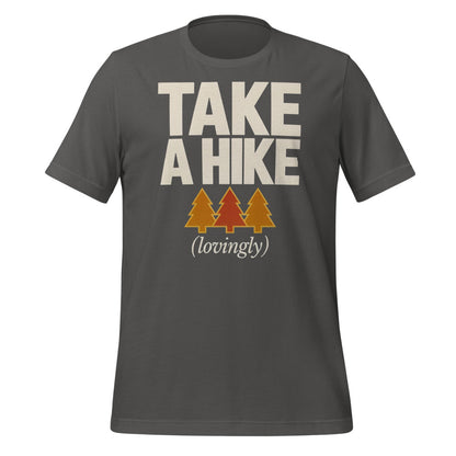 Take a Hike retro outdoors humor typography tee — Asphalt, front