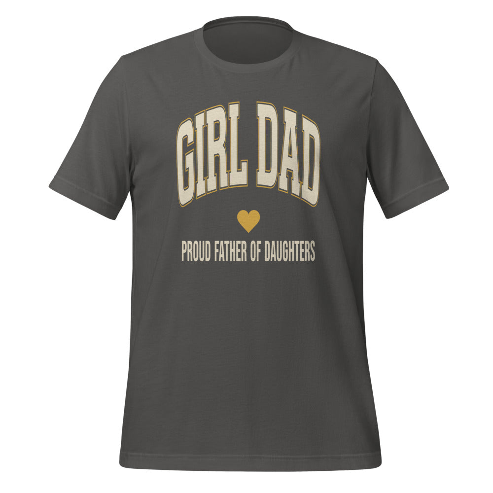 Girl Dad retro varsity tee — Asphalt, front