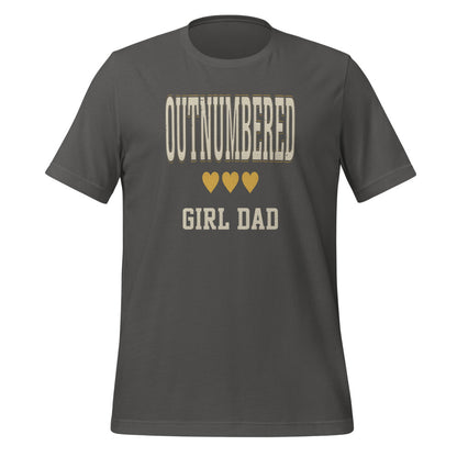 Girl Dad Outnumbered & Proud tee — Asphalt, front