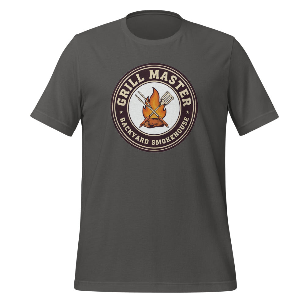 Grill Master retro backyard smokehouse tee — Asphalt, front