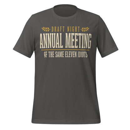 Annual Meeting of the Same Eleven Idiots funny fantasy football draft tee — Asphalt, front