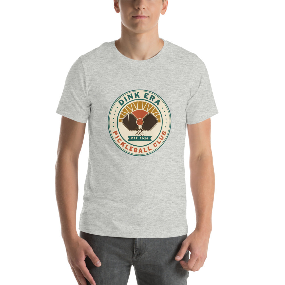 Dink Era Pickleball Club tee — Athletic Heather, on model