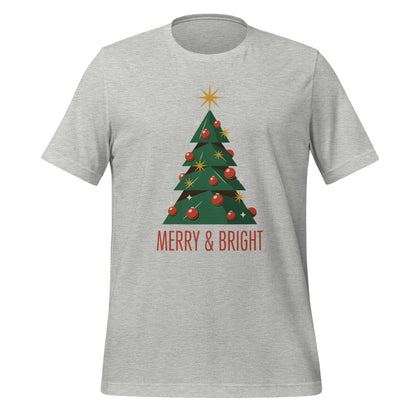 Atomic mid-century retro Christmas tree tee — Athletic Heather, front