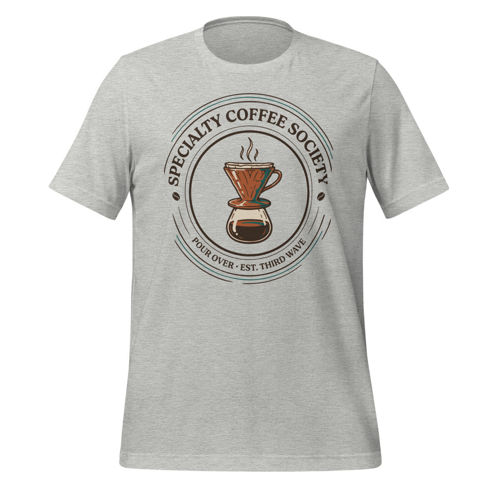 Specialty Coffee Society specialty coffee tee — Athletic Heather, front