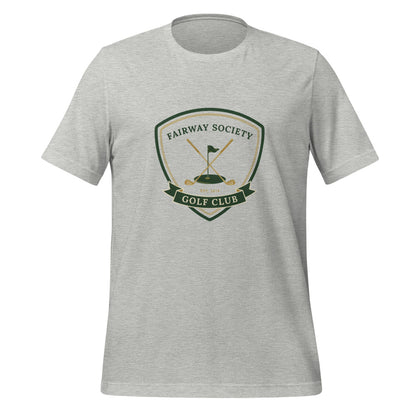 Fairway Society vintage golf club crest tee — Athletic Heather, front