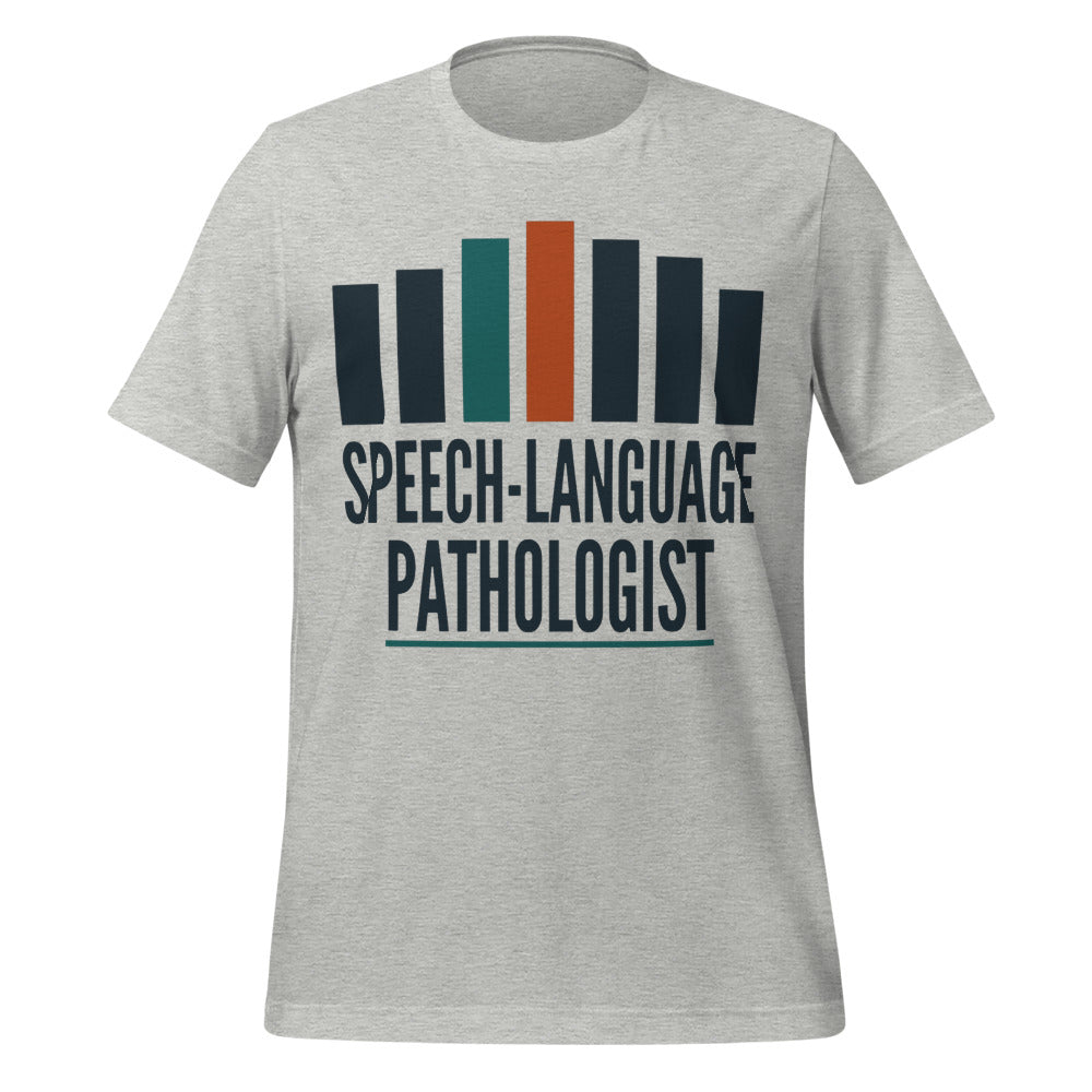 Mid-Century Clinic speech therapy tee — Athletic Heather, front
