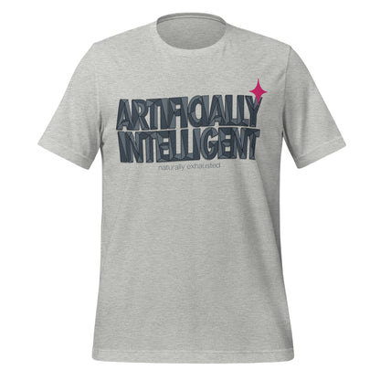 Artificially Intelligent funny AI t-shirt — Athletic Heather, front