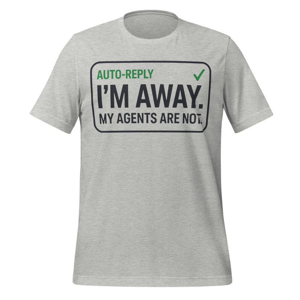 Auto-Reply agentic AI engineer tee — Athletic Heather, front