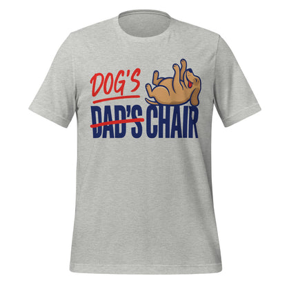 Dog's Chair funny dog dad tee — Athletic Heather, front