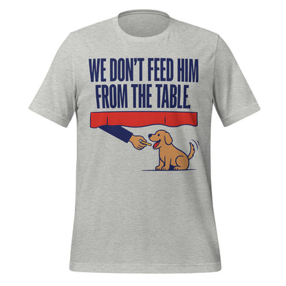 From The Table funny dog dad tee — Athletic Heather, front