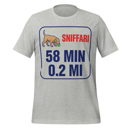 Sniff Walk Recap funny dog dad tee — Athletic Heather, front
