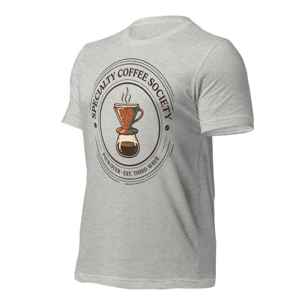 Specialty Coffee Society specialty coffee tee — Athletic Heather, front-right
