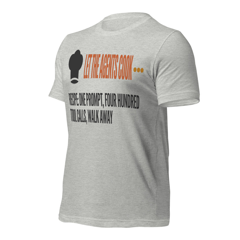 Let The Agents Cook tee — Athletic Heather, front-right