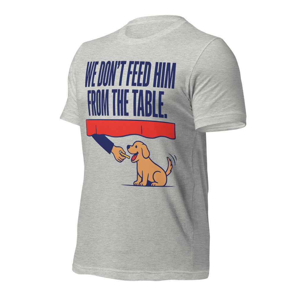From The Table funny dog dad tee — Athletic Heather, front-right