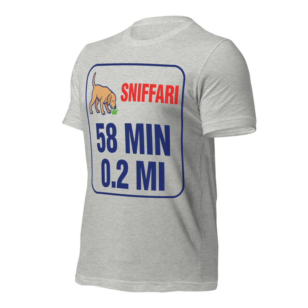 Sniff Walk Recap funny dog dad tee — Athletic Heather, front-right