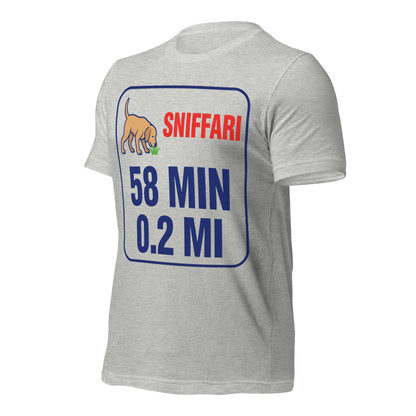 Sniff Walk Recap funny dog dad tee — Athletic Heather, front-right