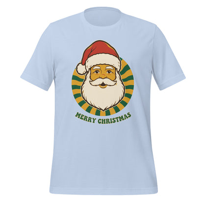 Groovy Santa retro Christmas tee — Baby Blue, front