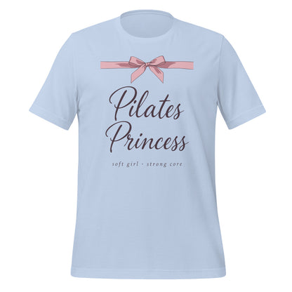 Pilates Princess coquette bow tee — Baby Blue, front