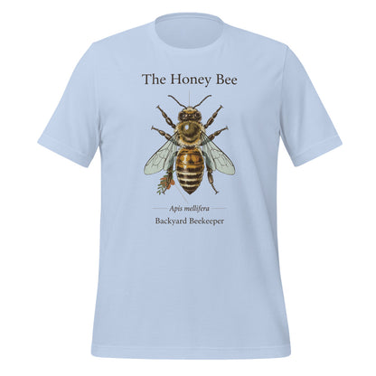 The Honey Bee Apis mellifera anatomical tee — Baby Blue, front