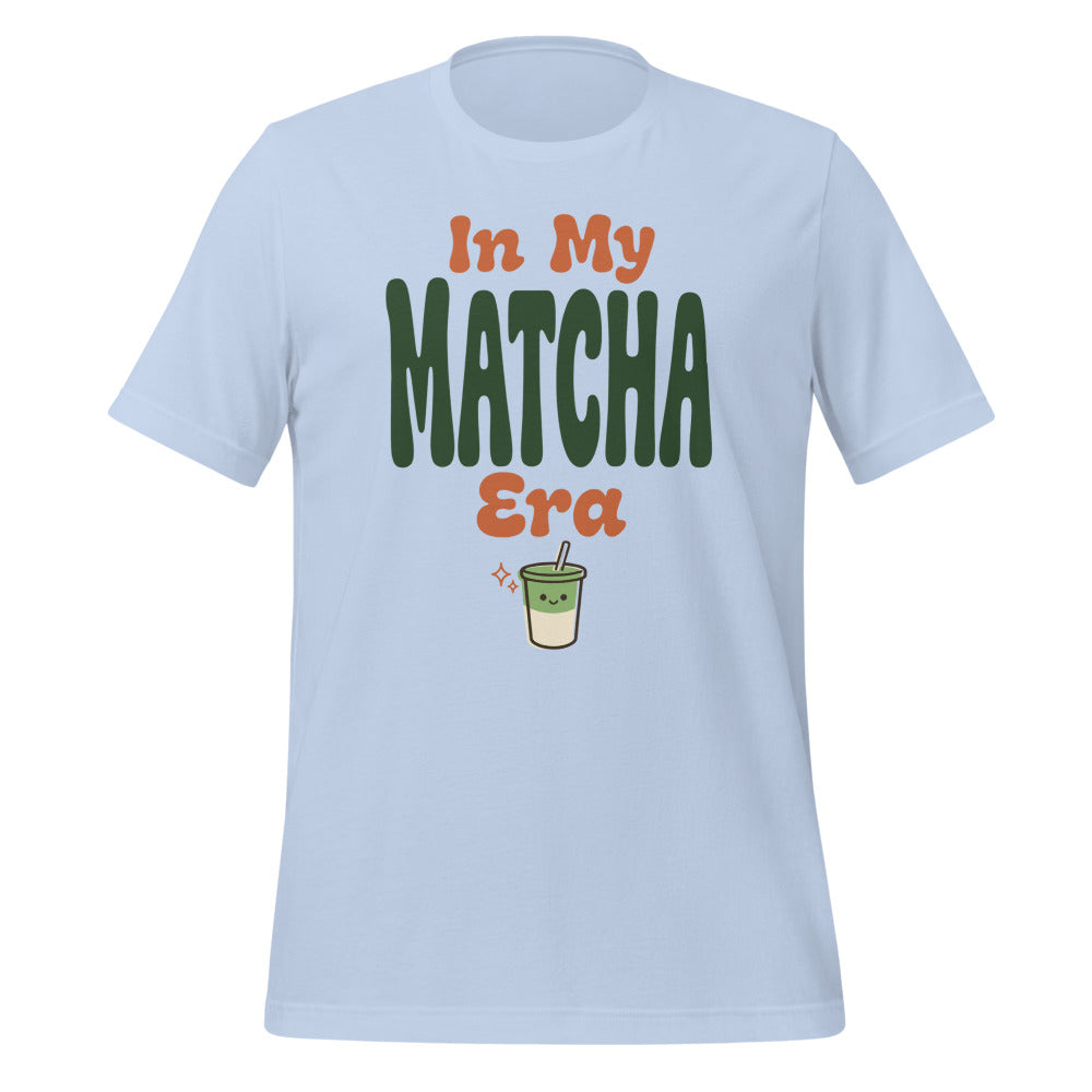 In My Matcha Era retro matcha tee — Baby Blue, front