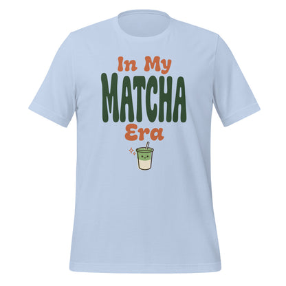 In My Matcha Era retro matcha tee — Baby Blue, front