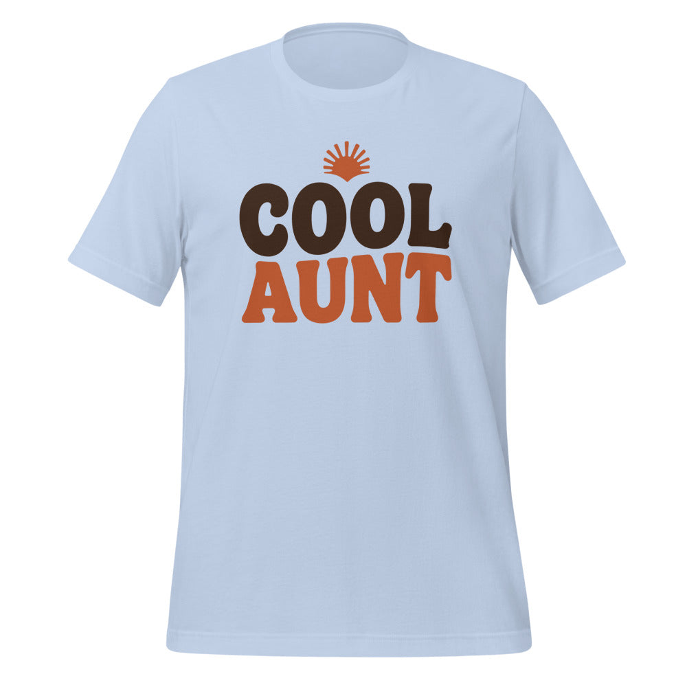 Cool Aunt retro groovy aunt tee — Baby Blue, front