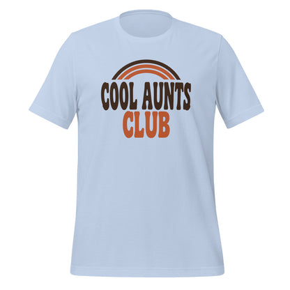 Cool Aunts Club retro groovy aunt tee — Baby Blue, front