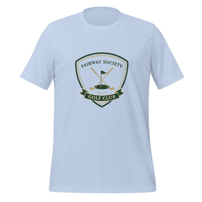 Fairway Society vintage golf club crest tee — Baby Blue, front