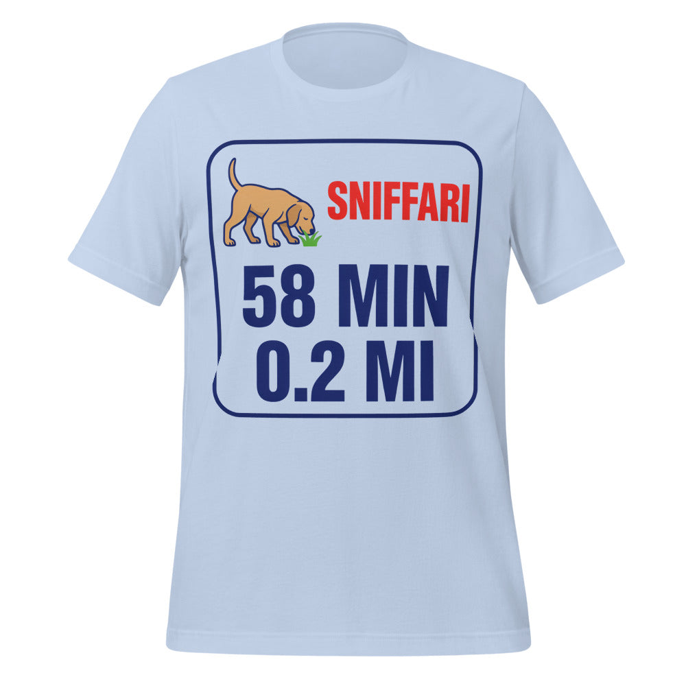 Sniff Walk Recap funny dog dad tee — Baby Blue, front